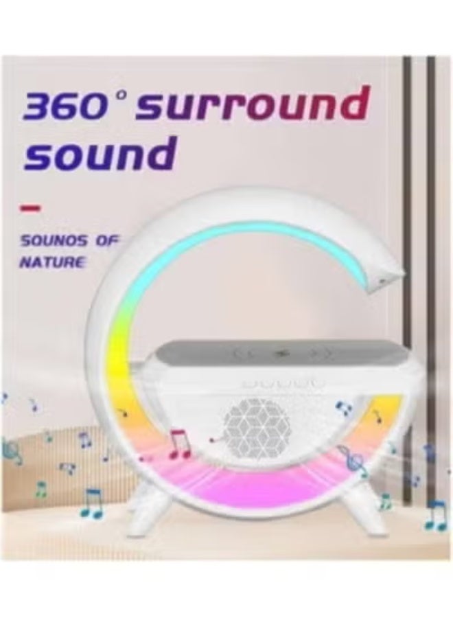 AASHLLC LED Wireless Charging Speaker with Alarm Clock & 7 Color Lights - Image 5